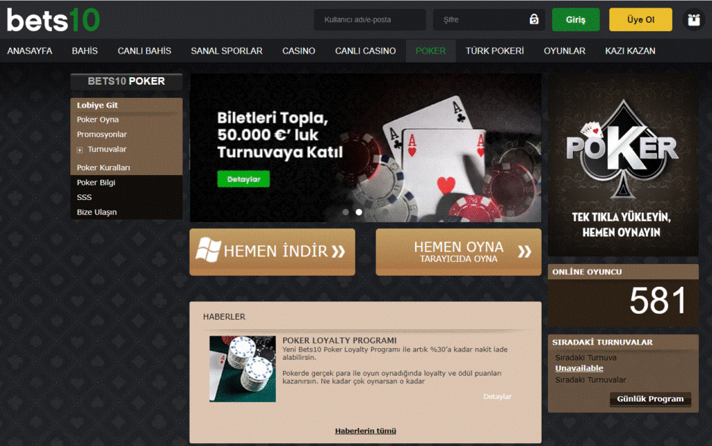 Bets10 Poker Sitesi